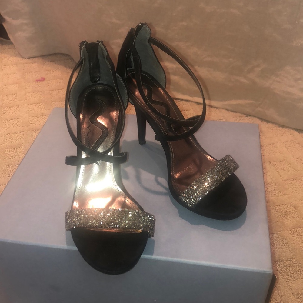 Black sandal heels